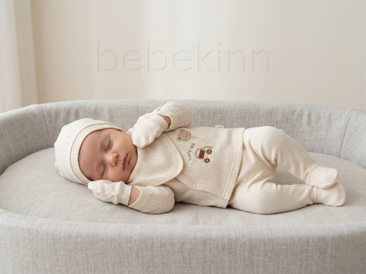 Erkek Bebek Hastane Çıkış Seti, 5li Takım