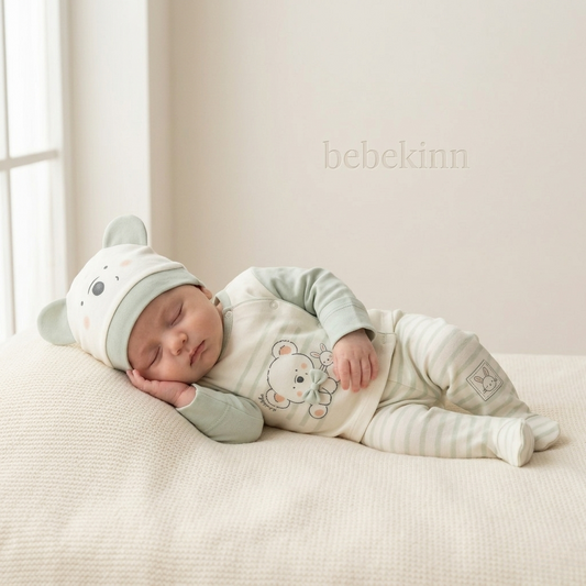 Koala Üçlü Set, Uniseks Bebek Takım, %100 Pamuklu